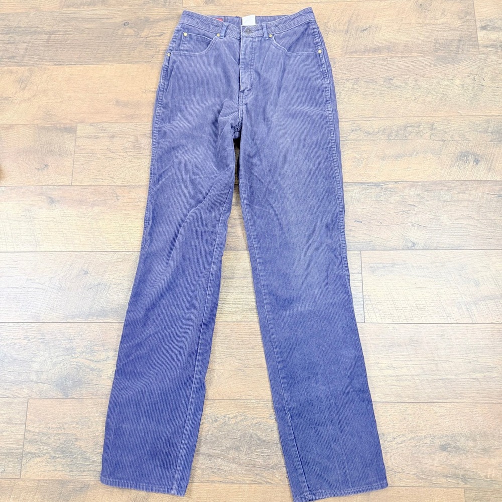 Vintage Sasson High Waisted Corduroy Pants Periwinkle Blue Straight‎ Leg Size 11